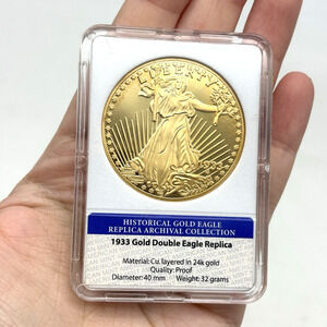Limited Edition American Mint Archival 24k Plated 1933 Double Eagle Proof Coin